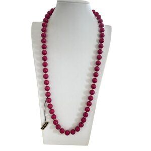 Cranberry Beaded Necklace Vintage 1980s Gold NWT Genuine lucite